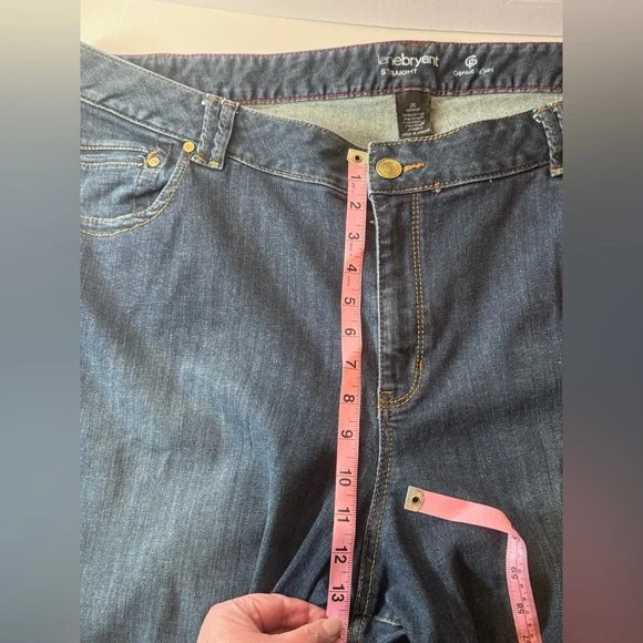 Lane Bryant Genius Fit Straight Jeans 26W Average Dark Wash Stretch Plus Size - Picture 10 of 13